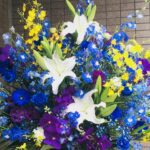 スタンド花/スタンド2段/青系/ブルー系/開店祝