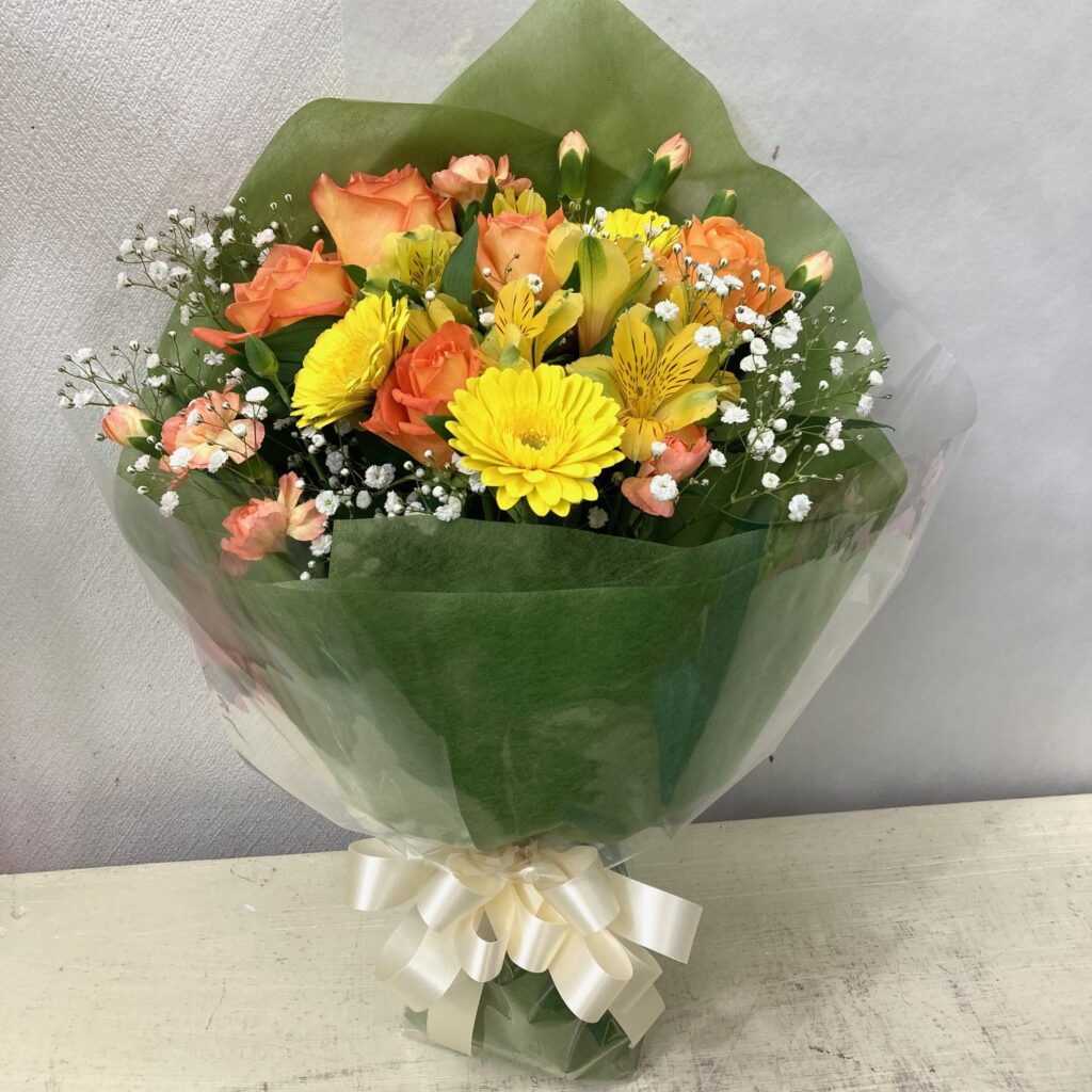 花束/黄色オレンジ系/誕生日/送別/シック