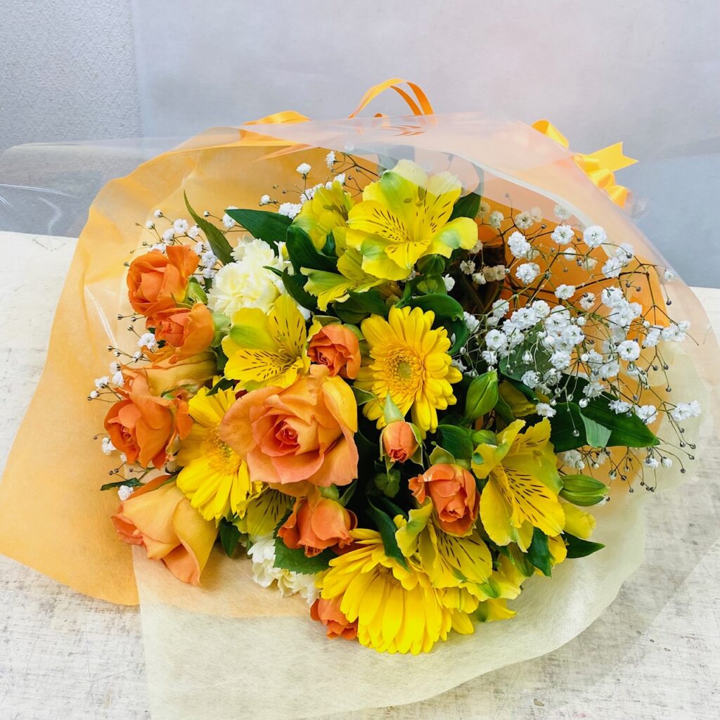 花束/黄色オレンジ系/元気/明るい/誕生日/送別