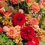 スタンド花/スタンド2段/開店祝/移転祝/赤オレンジ系