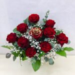 アレンジメント/バラ/赤バラ/ラメ付きのバラ/華やか/バラ10本/誕生日