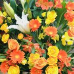 スタンド花/スタンド1段/開店祝/移転祝/黄色オレンジ系