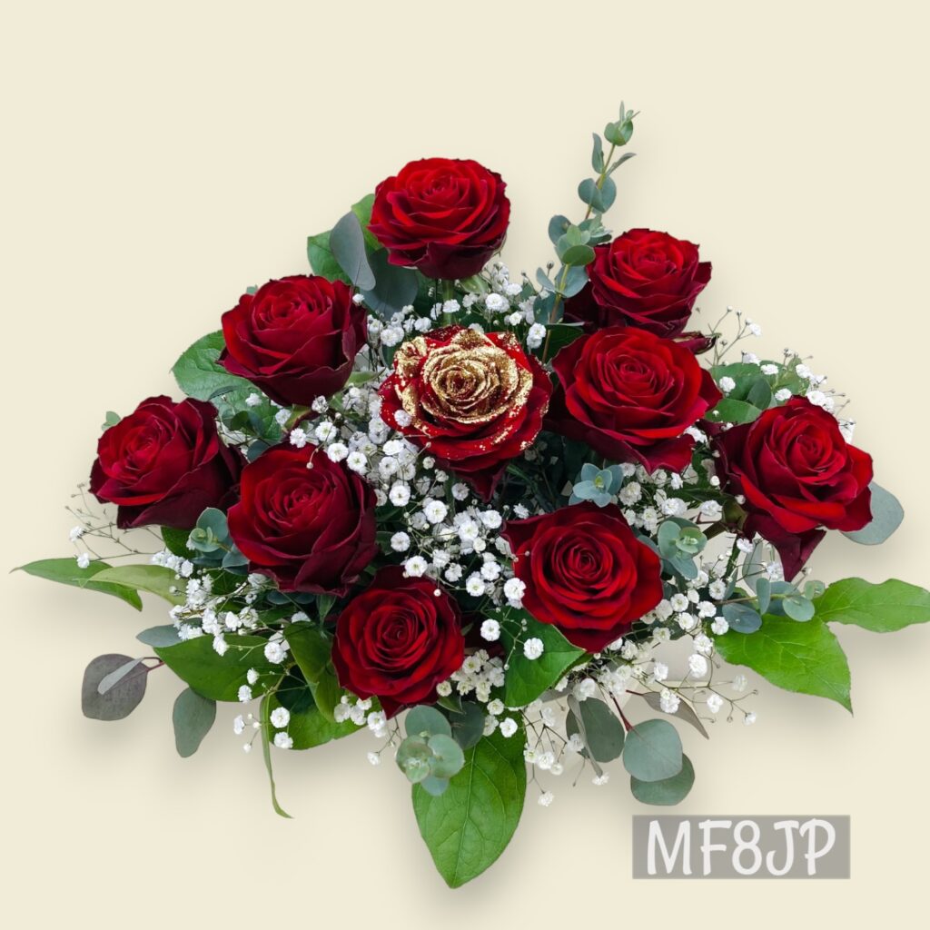 アレンジメント/バラ/赤バラ/ラメ/バラ10本